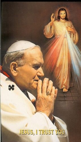 Pope John Paul II 3rd Class Relic Medal Divine Mercy Card Included ...
