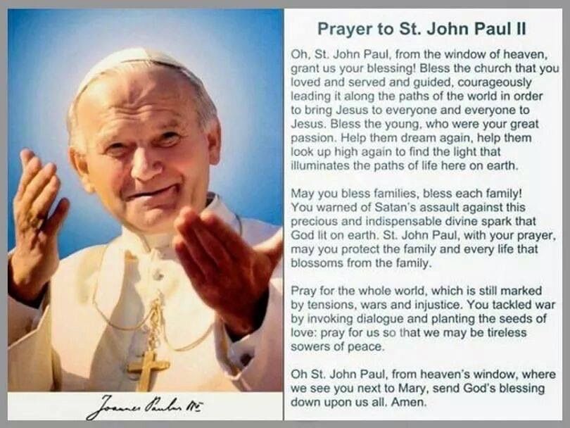 Prayer to St. John Paul II (With images) | Saint john paul ii ...