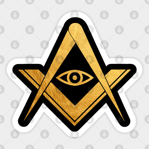 Golden Masonic Symbol - Masonic - Sticker | TeePublic