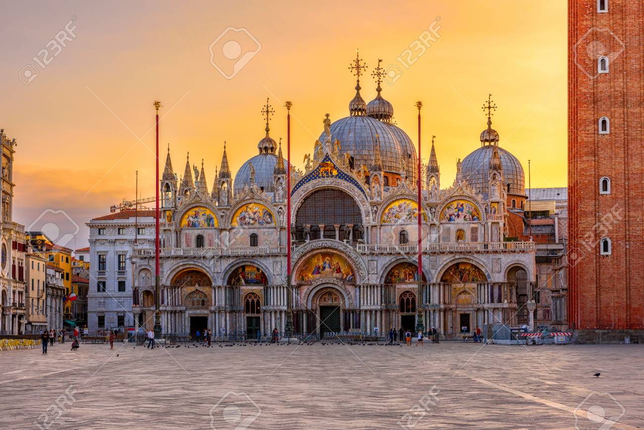 View Of Basilica Di San Marco And On Piazza San Marco In Venice,.. Stock  Photo, Picture And Royalty Free Image. Image 115683350.