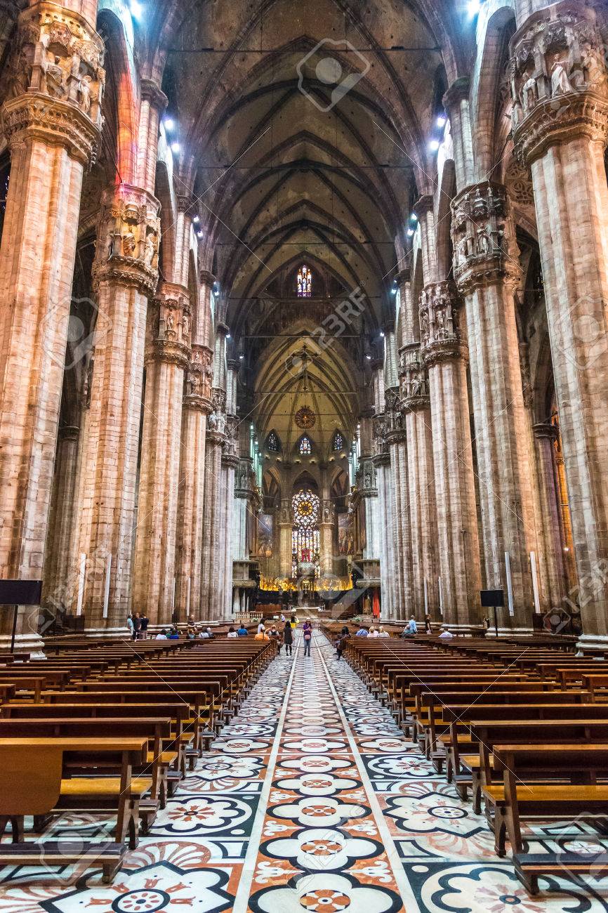 MILAN, ITALY - JULY 12, 2015: Inside Famous Milan Cathedral,.. Stock Photo,  Picture And Royalty Free Image. Image 38256120.