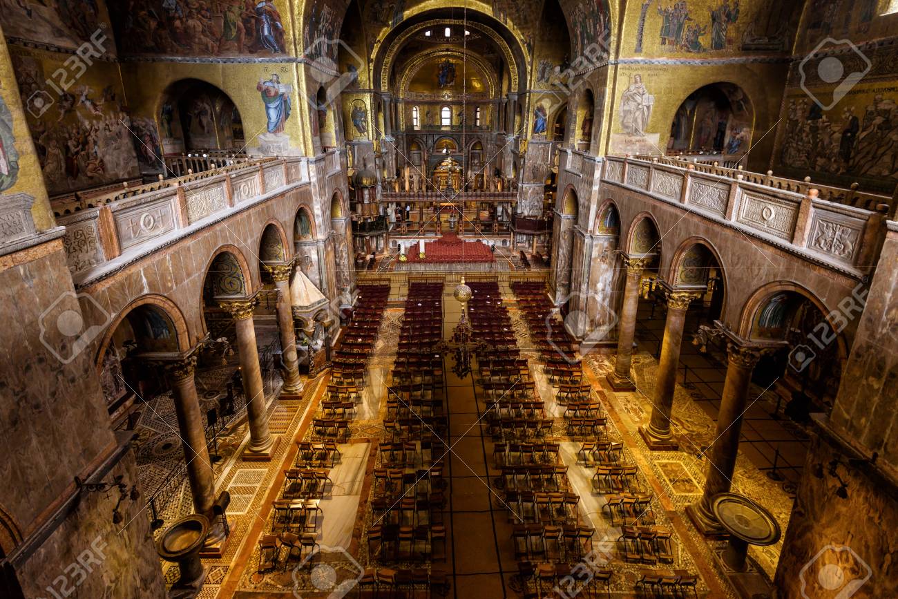 Venice, Italy - May 21, 2017: Interior Of The Saint Mark`s Basilica.. Stock  Photo, Picture And Royalty Free Image. Image 85670827.