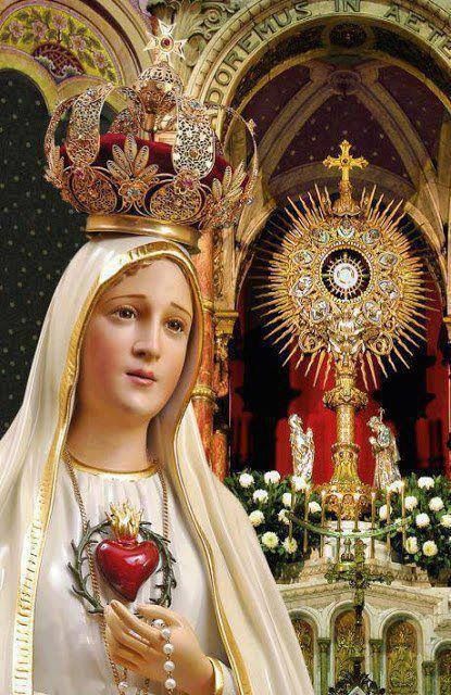Fatima and the Eucharist | Fotos de nossa senhora, Mãe mary, Nossa senhora  de fatima