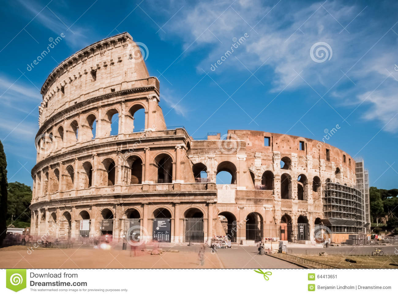 Colosseum On Sunny Day In Rome, Italy Stock Image - Image of ancient,  religion: 64413651