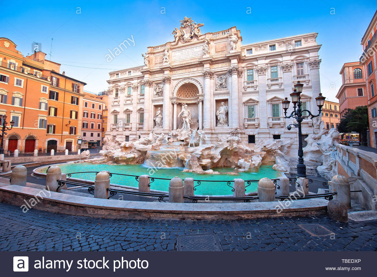 Majestic Trevi fountain in Rome street view, eternal city, capital of Italy  Stock Photo - Alamy
