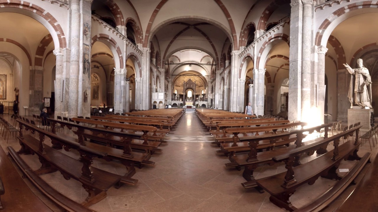360 video: Inside Basilica of Sant&#39;Ambrogio, Milan, Italy - YouTube