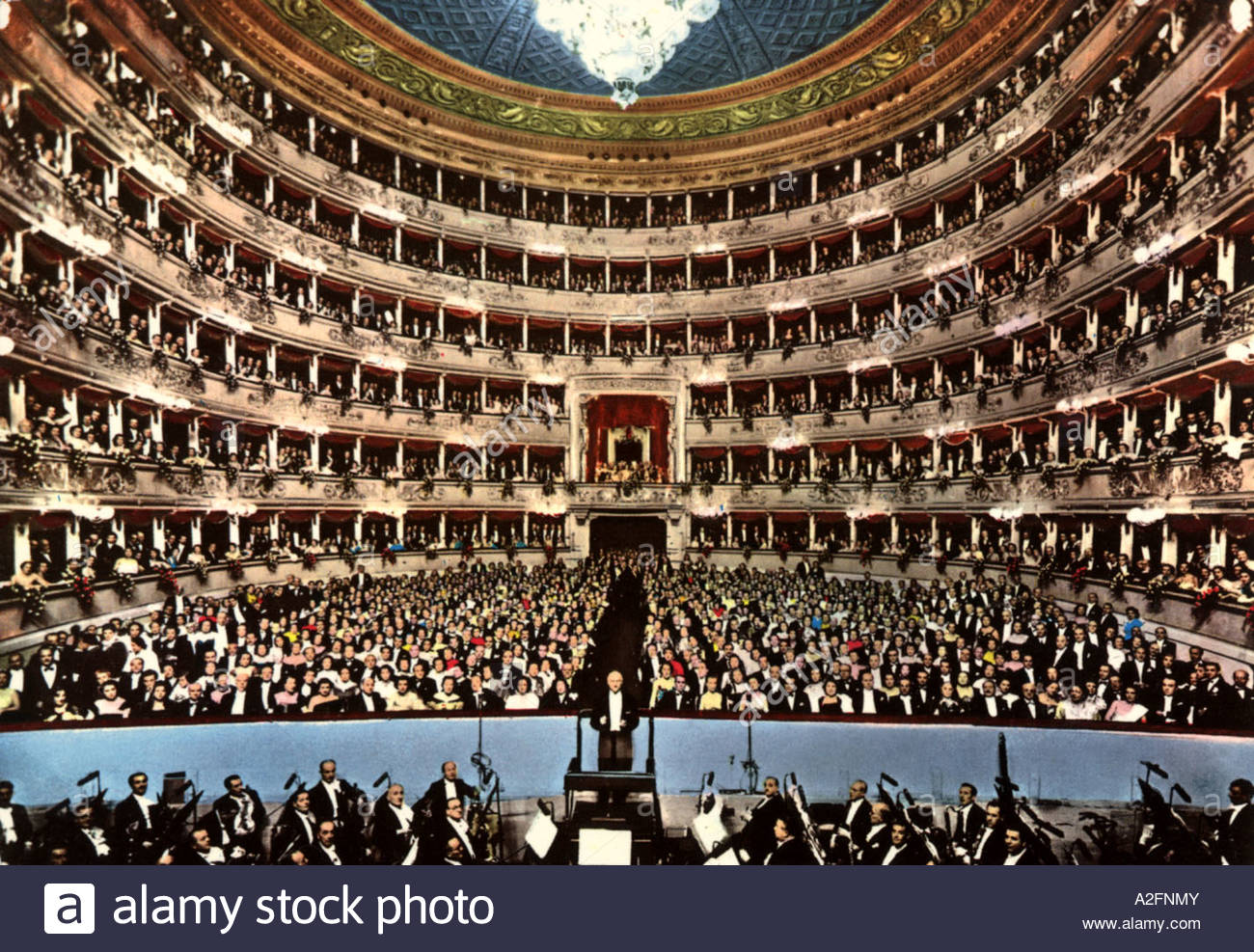 MILAN - LA SCALA THEATRE interior view in 1950s Stock Photo - Alamy