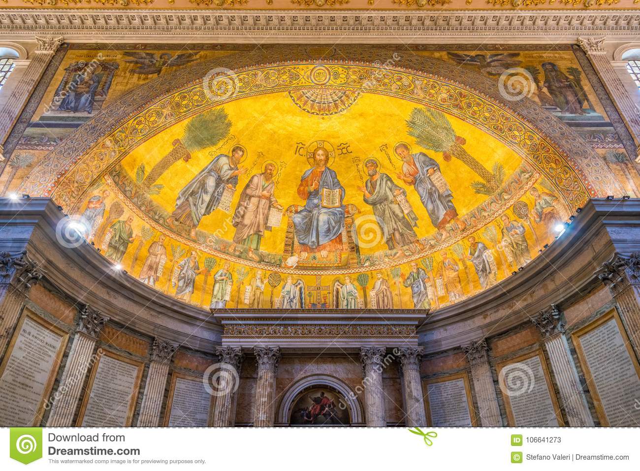 Basilica Of Saint Paul Outside The Walls In Rome, Italy. Editorial Stock  Photo - Image of christian, golden: 106641273