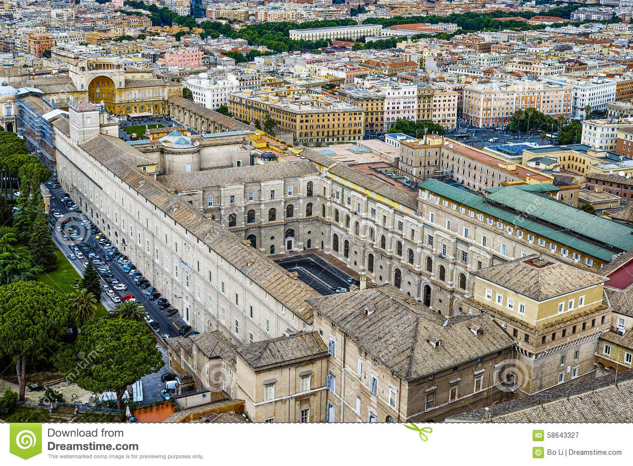 Vatican museum aerial view editorial photography. Image of heritage -  58643327