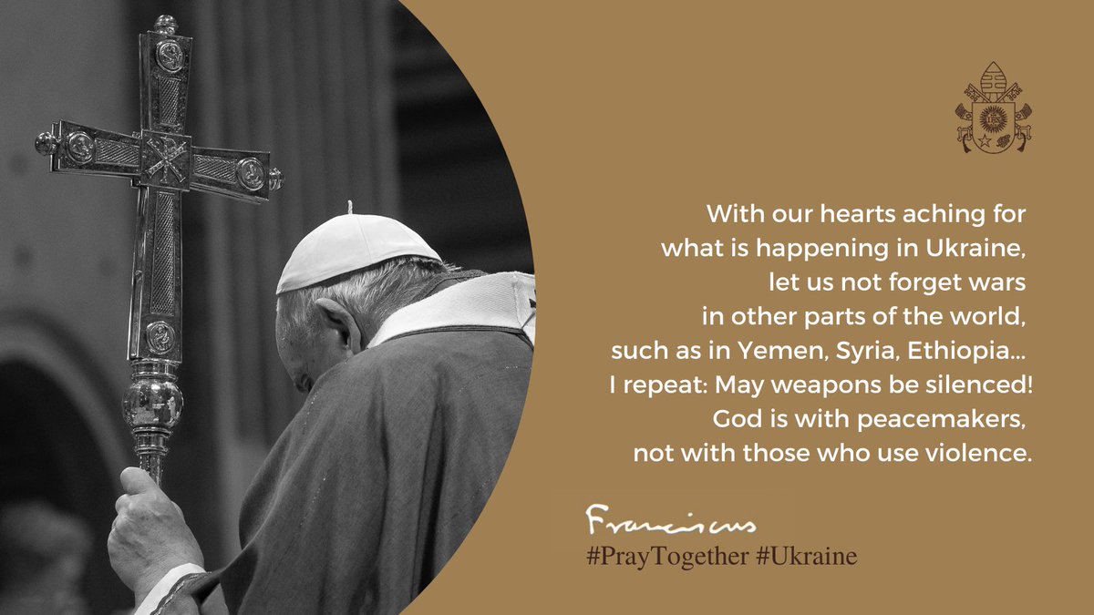 Pope Francis on Twitter: "I renew my invitation for everyone to take part  on 2 March, Ash Wednesday, in a Day of Prayer and Fasting for Peace in  #Ukraine, in order to