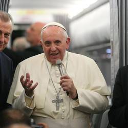 The Pope on the return flight from Turkey