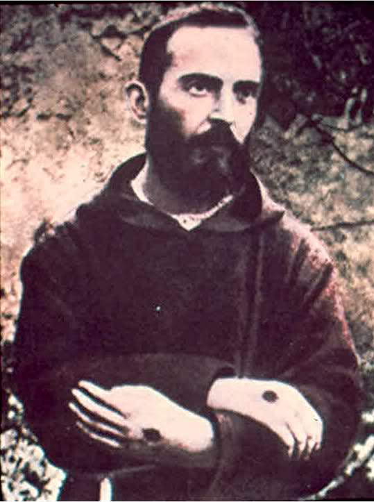 Padre Pio had wounds on the hands, feet, side, shoulder, and an invisible  crown of thorns. Examinations