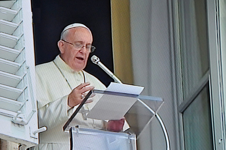 Pope Francis pray the angelus Sunday 14 june 2015