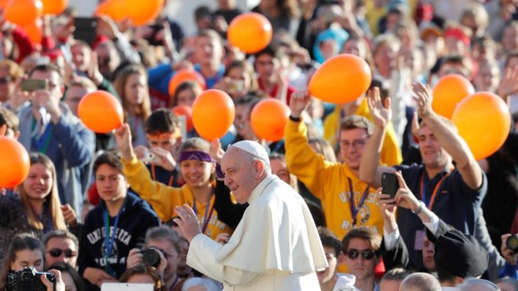 Pope Francis at the General Audience of October  23, 2019. 
