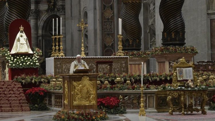 Pope Francis presides over First Vespers for the Solemnity of Mary, Mother of God