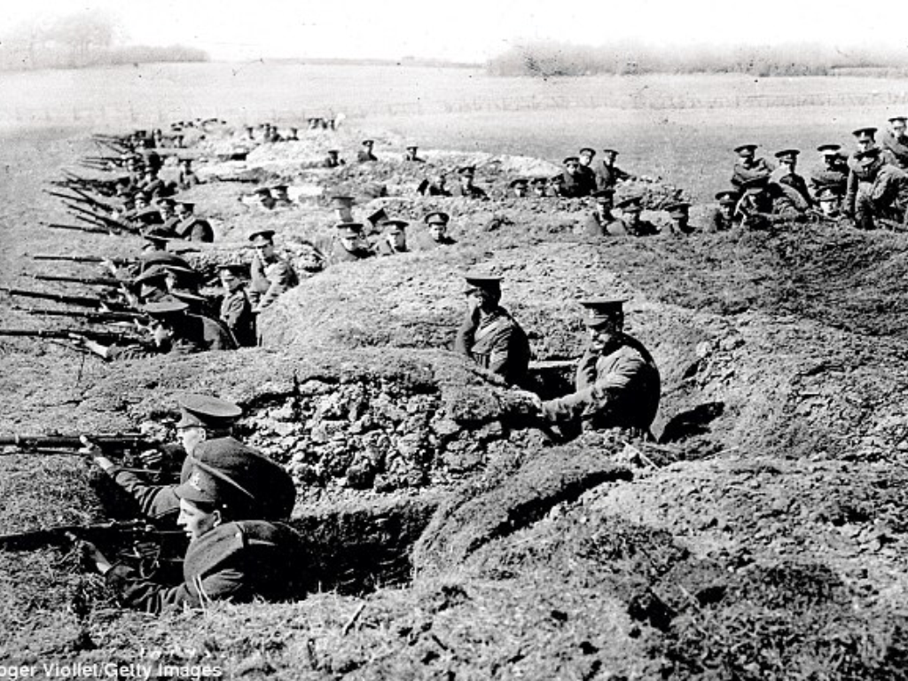 Trench warfare during World War 1. | World war one, War of ...