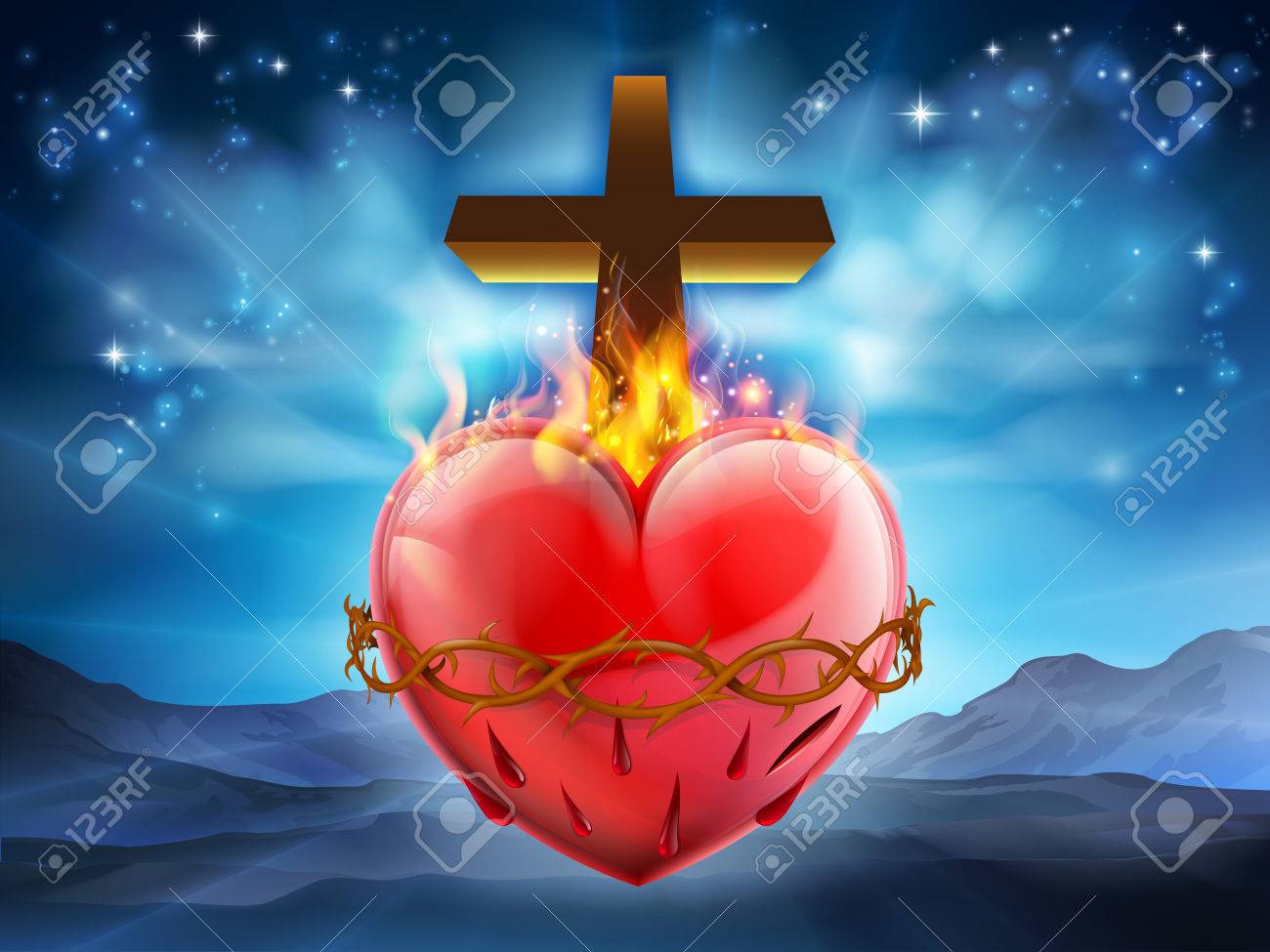 Christian Sacred Heart, Representing Jesus Christ's Divine Love ...