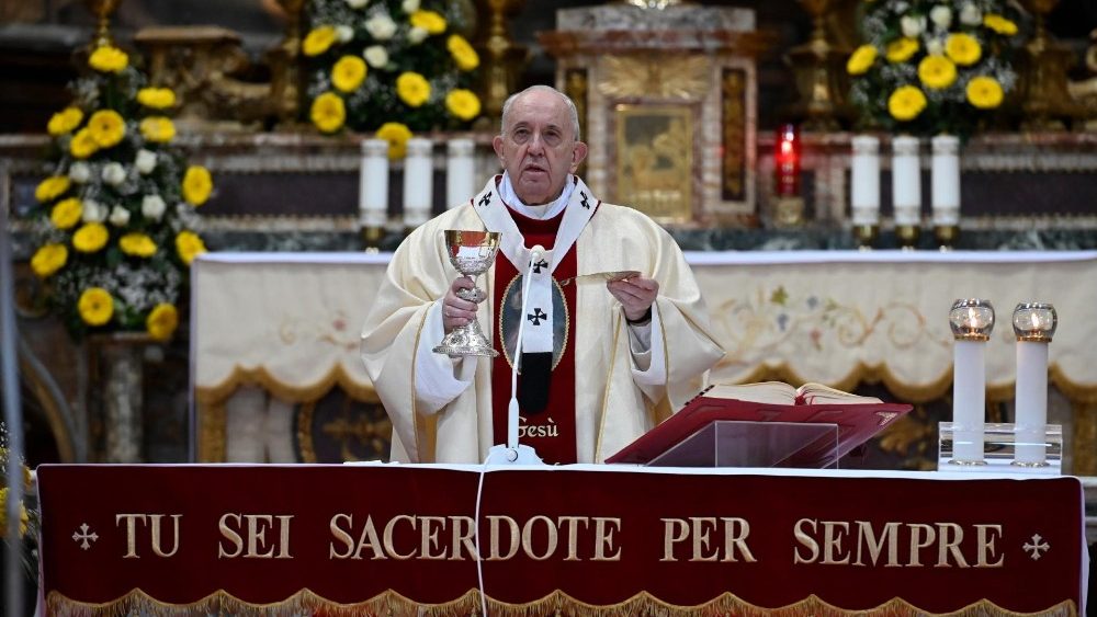 Pope Francis at Mass in the Church of the Holy Spirit in Saxony