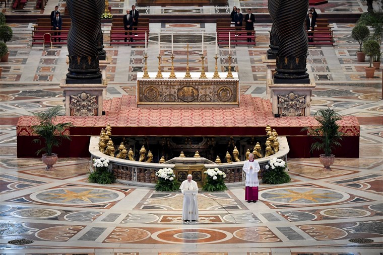Pope gives Easter address to empty basilica, warns against ...