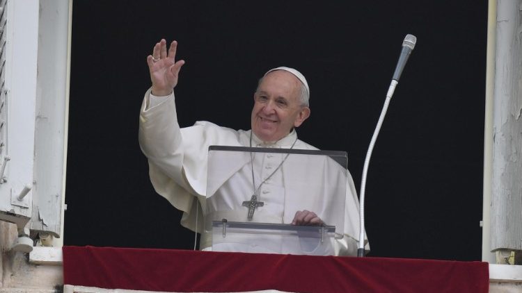 Pope Francis during his Sunday Angelus in St Peter's Square