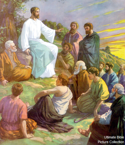 Luke 9 Bible Pictures: Jesus teaching twelve disciples