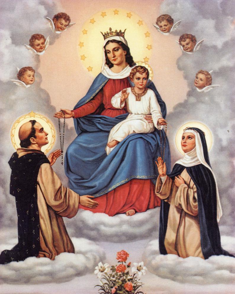 Our Lady Of The Rosary  Catholic picture  print image 0