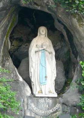 Our Lady of Lourdes Statue in grotto